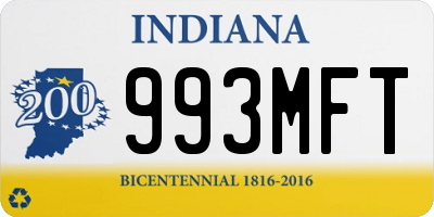 IN license plate 993MFT