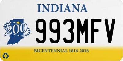 IN license plate 993MFV