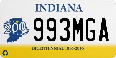 IN license plate 993MGA