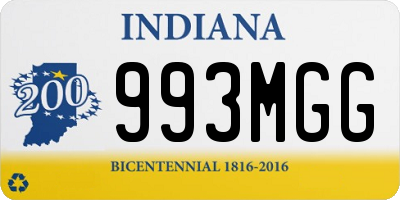 IN license plate 993MGG