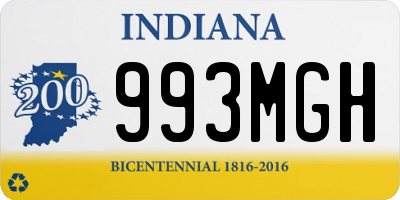 IN license plate 993MGH