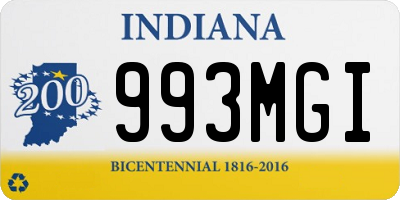 IN license plate 993MGI