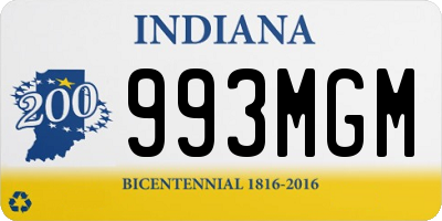 IN license plate 993MGM