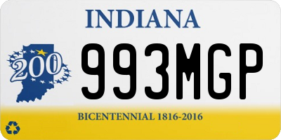 IN license plate 993MGP