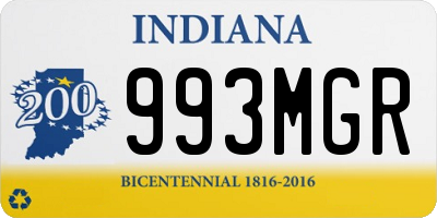 IN license plate 993MGR