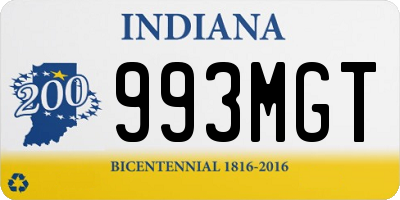 IN license plate 993MGT