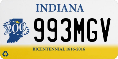 IN license plate 993MGV