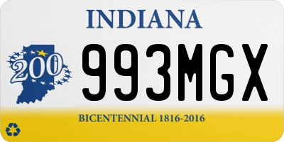 IN license plate 993MGX