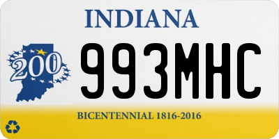 IN license plate 993MHC