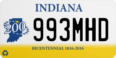 IN license plate 993MHD