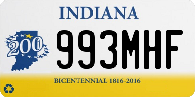 IN license plate 993MHF