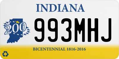 IN license plate 993MHJ