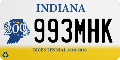 IN license plate 993MHK