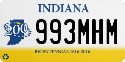 IN license plate 993MHM