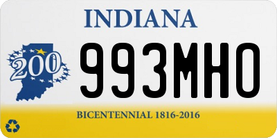 IN license plate 993MHO