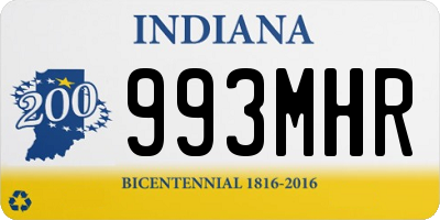 IN license plate 993MHR