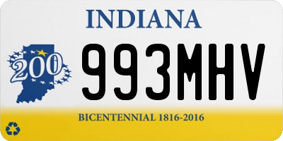 IN license plate 993MHV