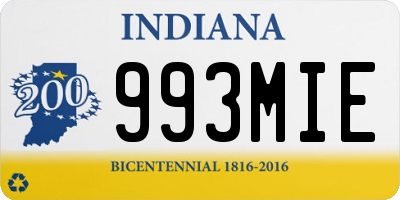 IN license plate 993MIE