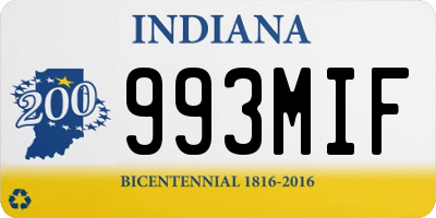 IN license plate 993MIF