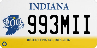 IN license plate 993MII