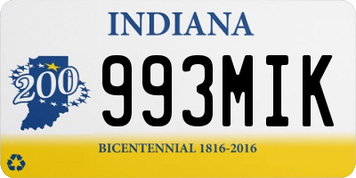 IN license plate 993MIK