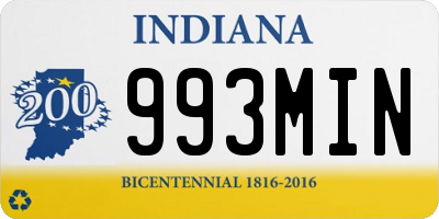 IN license plate 993MIN