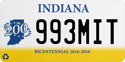 IN license plate 993MIT