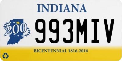 IN license plate 993MIV