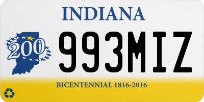 IN license plate 993MIZ