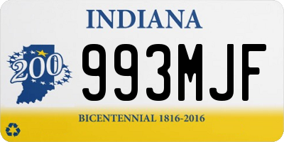 IN license plate 993MJF