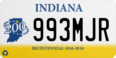 IN license plate 993MJR