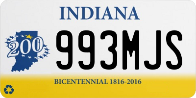 IN license plate 993MJS