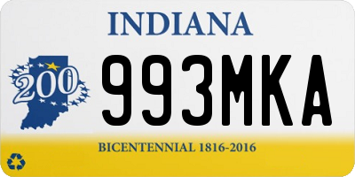 IN license plate 993MKA