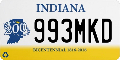 IN license plate 993MKD