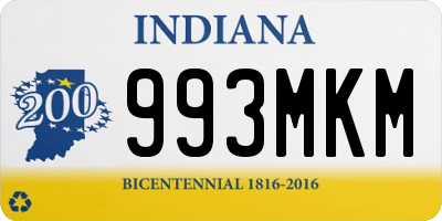 IN license plate 993MKM