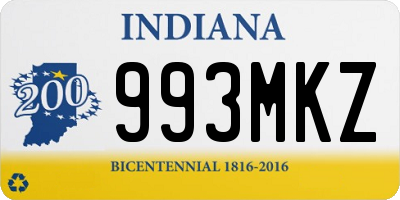 IN license plate 993MKZ