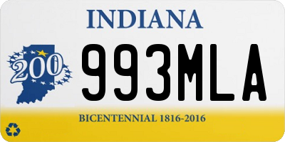 IN license plate 993MLA