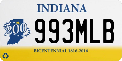 IN license plate 993MLB