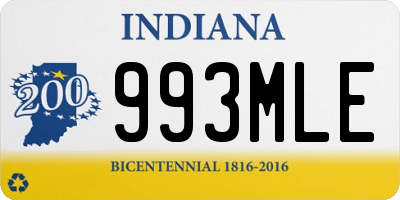 IN license plate 993MLE