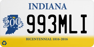 IN license plate 993MLI