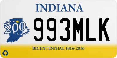 IN license plate 993MLK