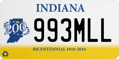 IN license plate 993MLL