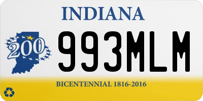 IN license plate 993MLM