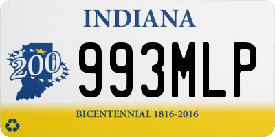 IN license plate 993MLP