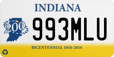 IN license plate 993MLU