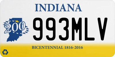 IN license plate 993MLV