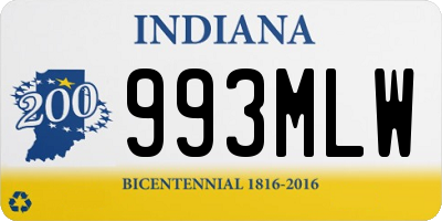 IN license plate 993MLW