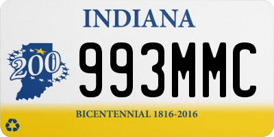 IN license plate 993MMC