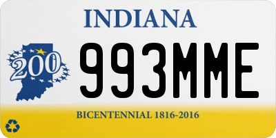 IN license plate 993MME