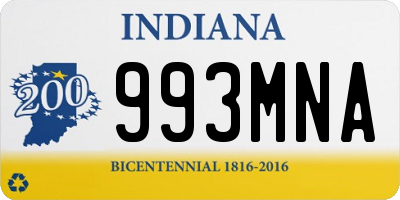 IN license plate 993MNA